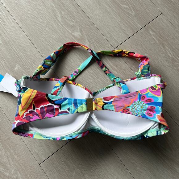 Bleu Rod Beattie Go For Bold Shirred Bikini Top Size 36 DD - Picture 3 of 7